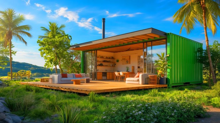 « C’est incroyable » : découvrez comment ces maisons container transforment le marché immobilier avec des prix à couper le souffle en Europe Illustration de maisons container modernes et écologiques. Image réalisée par IA.