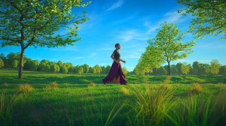 La marche afghane : cette méthode méconnue qui surpasse la marche à pied pour brûler des calories et transformer votre silhouette Illustration de la pratique de la marche afghane en pleine nature. Image réalisée par IA.
