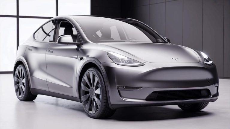 Tesla sous le feu des critiques : cette nouvelle voiture électrique tant attendue ne serait qu’un Model Y déguisé en version low-cost inédite et abordable Illustration de la version simplifiée du Model Y de Tesla, annoncée comme une alternative abordable. Image réalisée par IA.