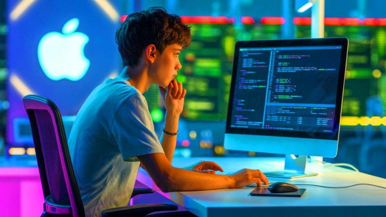 Un jeune pirate embauché par Apple renvoyé pour un e-mail non lu : découvrez cette histoire incroyable de rêve brisé à 19 ans Illustration de Nicholas Allegra, alias "Comex", lors de son parcours de hacker à employé chez Apple. Image réalisée par IA.